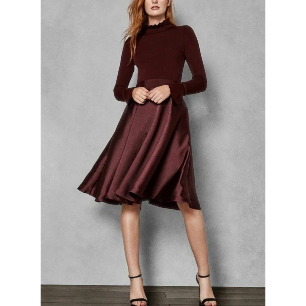 Ted Baker Burgundy Long Sleeve Dress